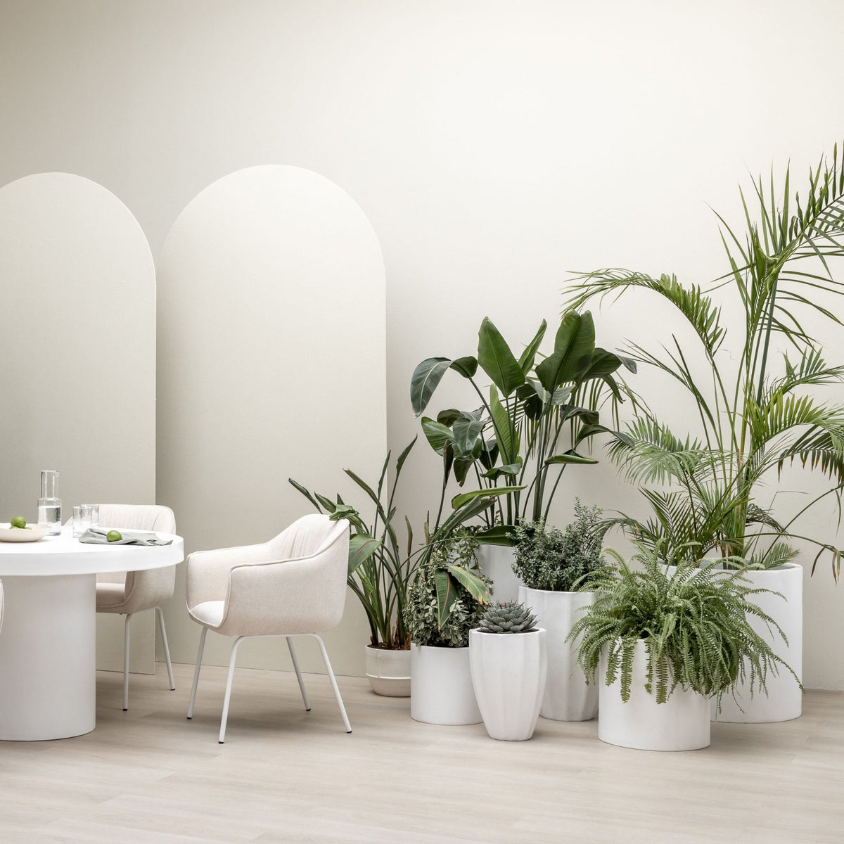 Maven Planter Set Of 3 - Chalk - Pots & Planters Loom Collection Loom Collection Dubai
