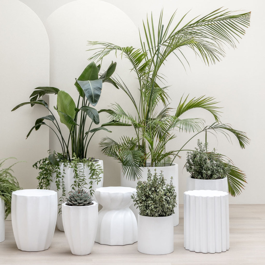 pots for plants dubai Maven Planter Set Of 3 - Chalk