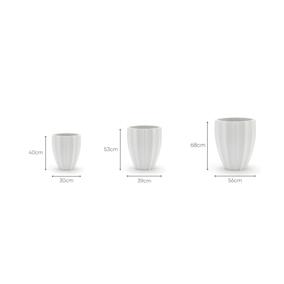 Maven Planter Set Of 3 - Chalk - Pots & Planters Loom Collection Loom Collection Dubai
