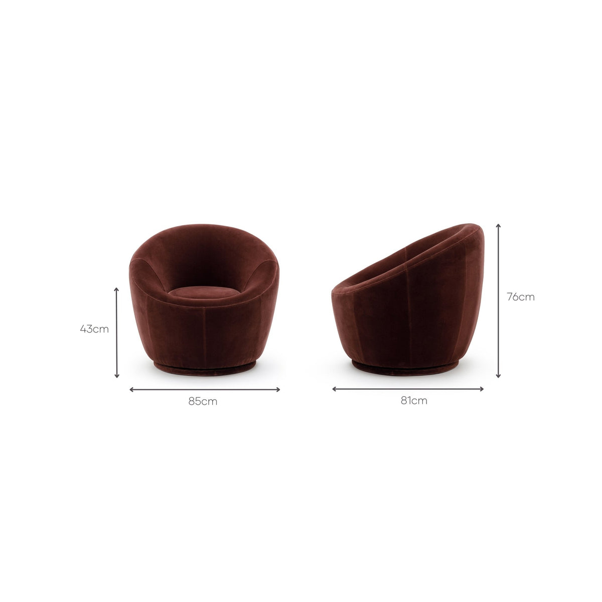 Meg Swivel Chair - Burgundy