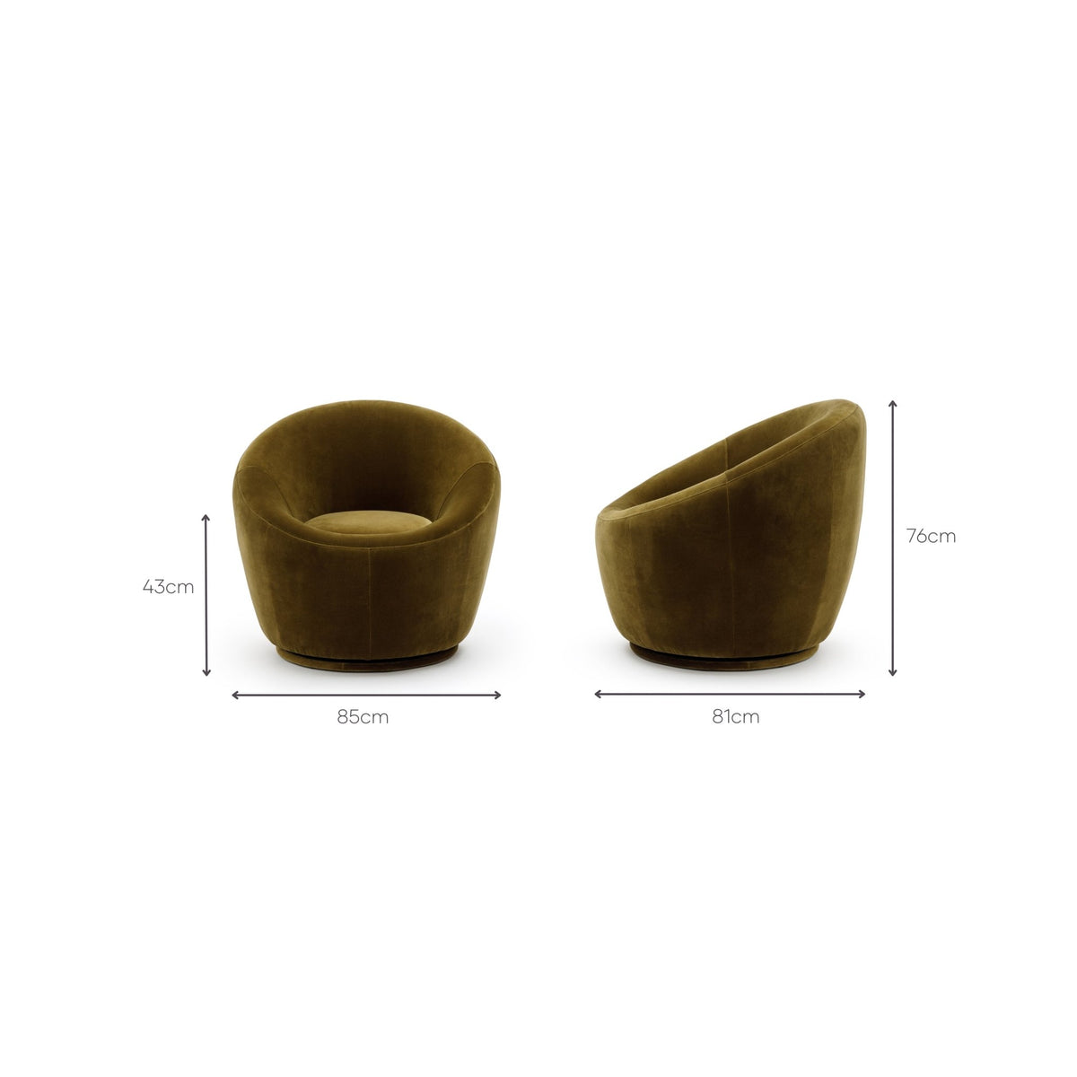 Meg Swivel Chair - Moss