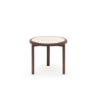 Meld Side Table - Espresso Oak & Travertine - Side Tables Tolv Loom Collection Dubai