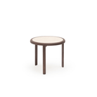 Meld Side Table - Espresso Oak & Travertine - Side Tables Tolv Loom Collection Dubai