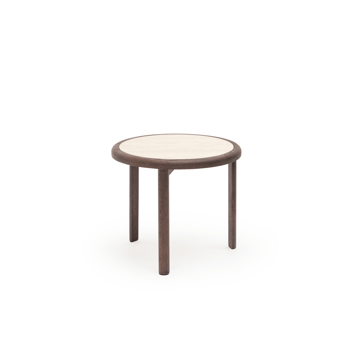 Meld Side Table - Espresso Oak & Travertine - Side Tables Tolv Loom Collection Dubai