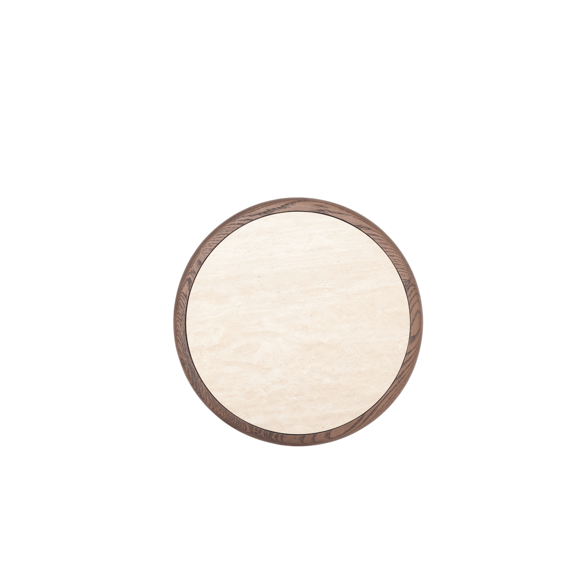 Meld Side Table - Espresso Oak & Travertine - Side Tables Tolv Loom Collection Dubai
