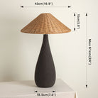 Miata - Charcoal Concrete And Rattan Table Lamp - Table Lamps Lights&Lamps Loom Collection Dubai