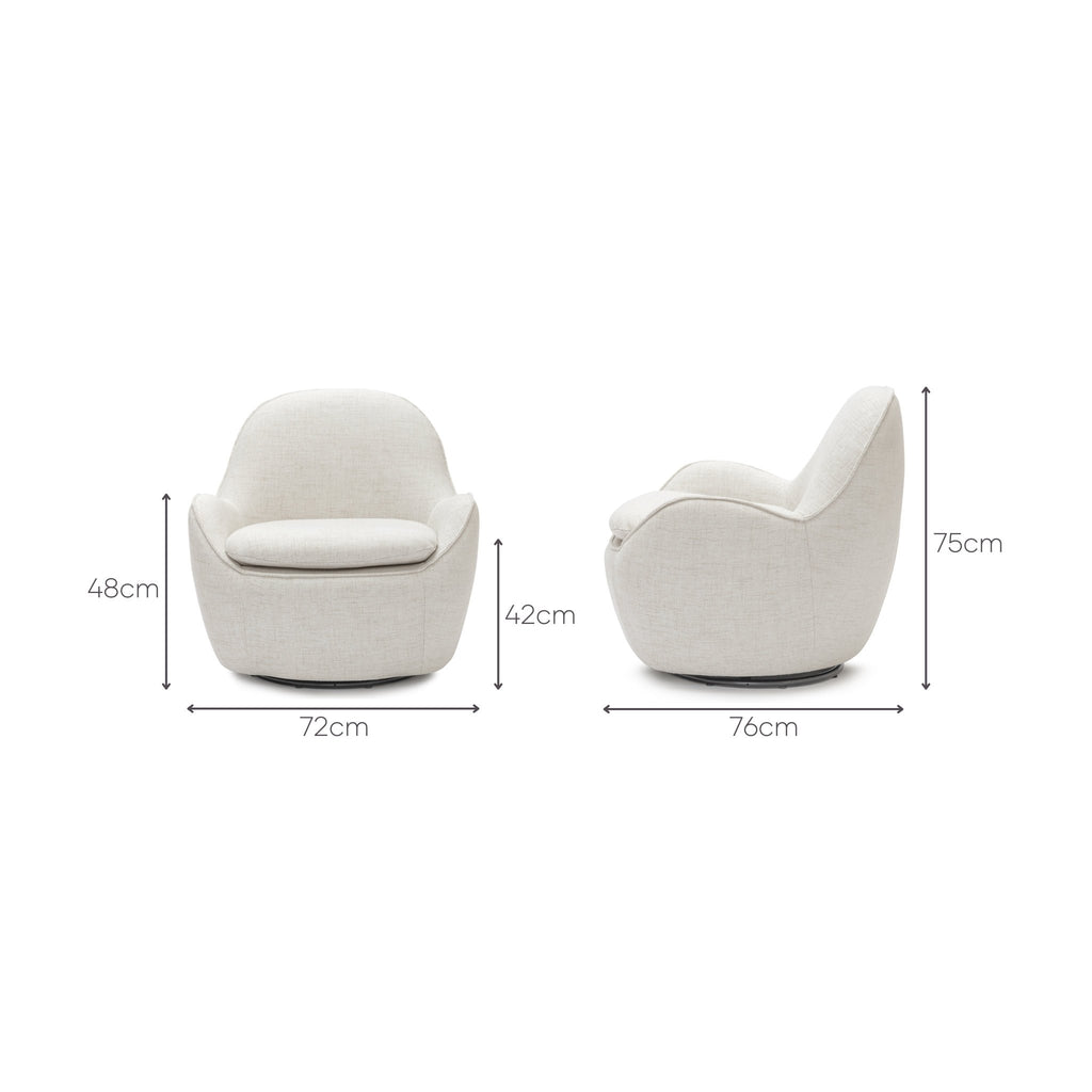 Moby Swivel Accent Chair - Beige - Loom Collection