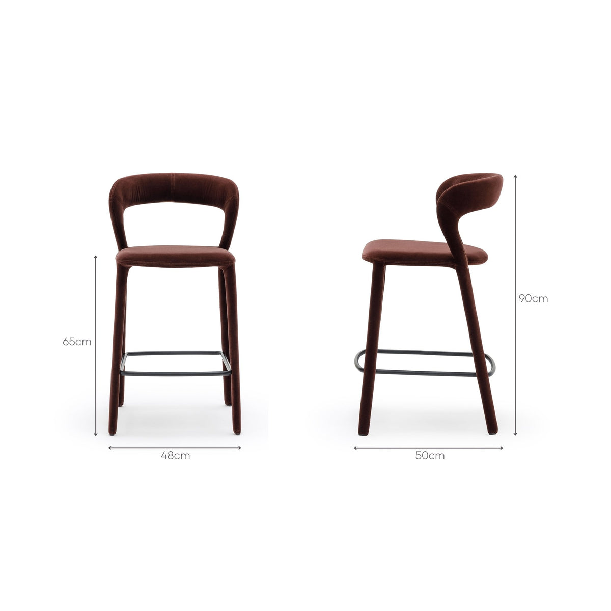 Monaco Counter Chair - Burgundy