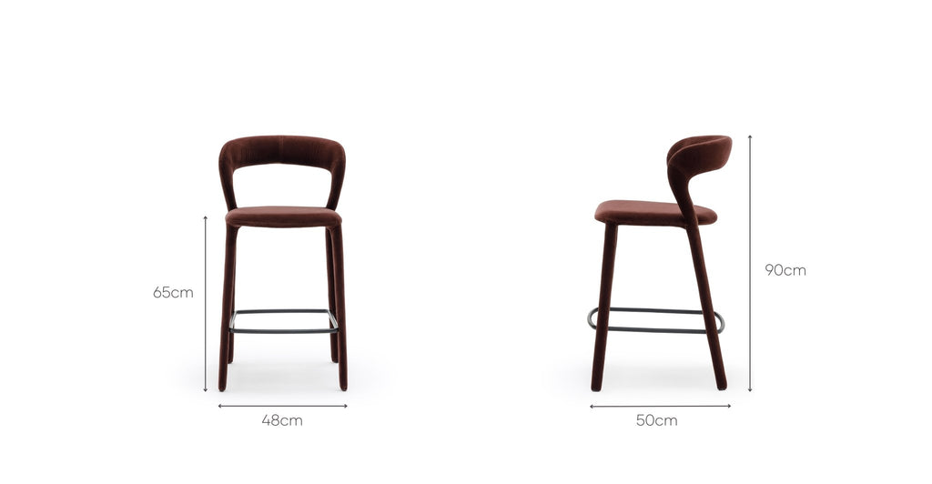 Monaco Counter Chair - Burgundy - Loom Collection