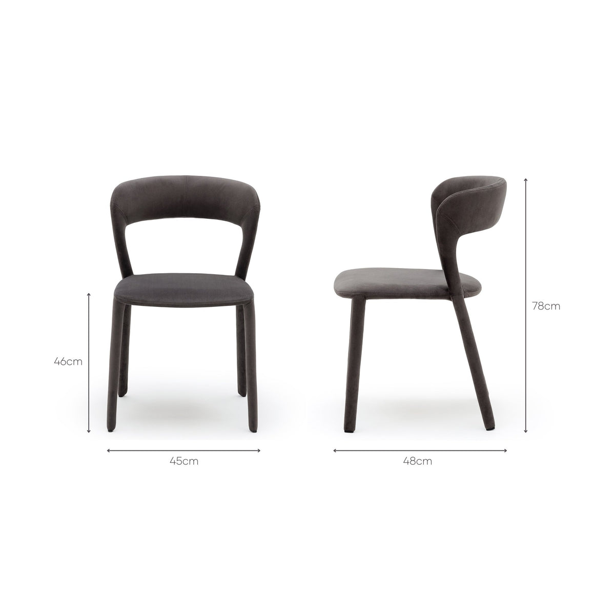 Monaco Dining Chair - Charcoal