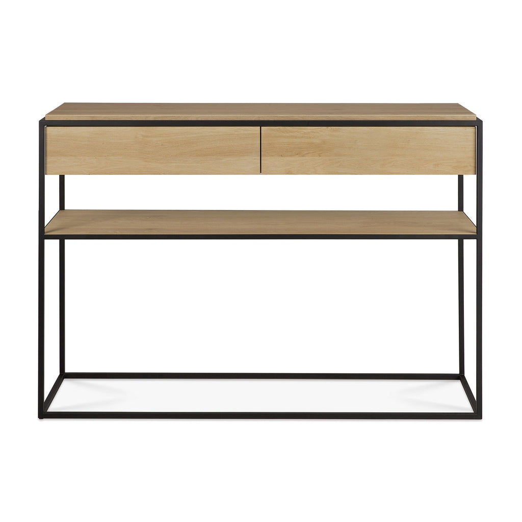 Monolit Console - Oak - 2 Drawers - Loom Collection