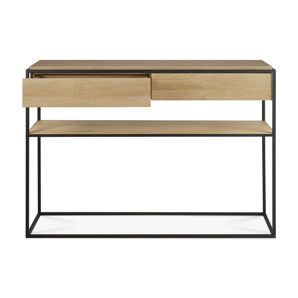 Monolit Console - Oak - 2 Drawers - Loom Collection