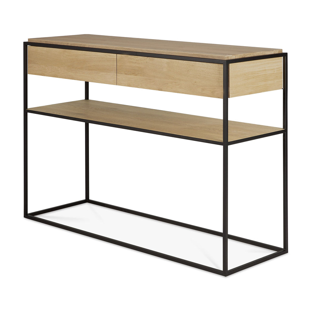 Monolit Console - Oak - 2 Drawers - Loom Collection