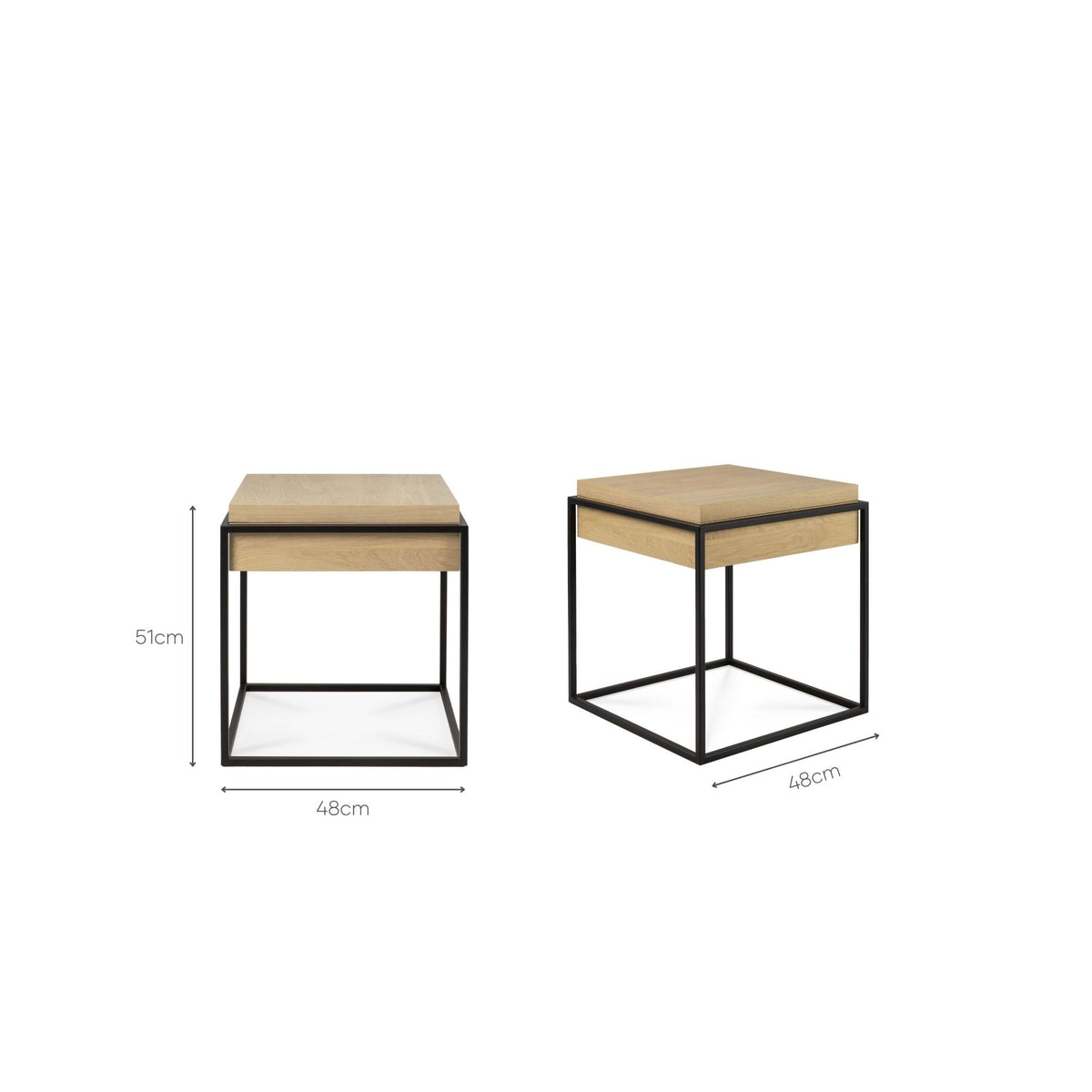Monolit Side Table - Oak - Side Tables Ethnicraft Loom Collection Dubai