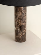 Morola - 1 Light Large Brown Marble Cylinder Table Lamp