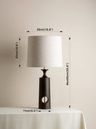 Morton - Dark Wood And Linen Table Lamp.