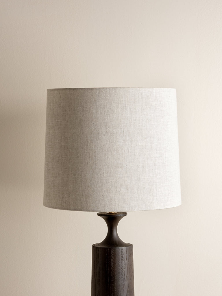 Morton - Dark Wood And Linen Table Lamp - Loom Collection