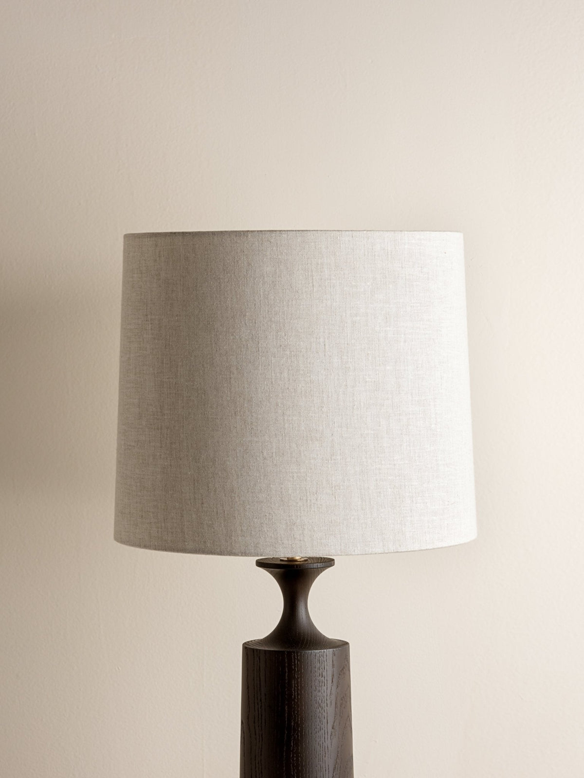 Morton - Dark Wood And Linen Table Lamp.