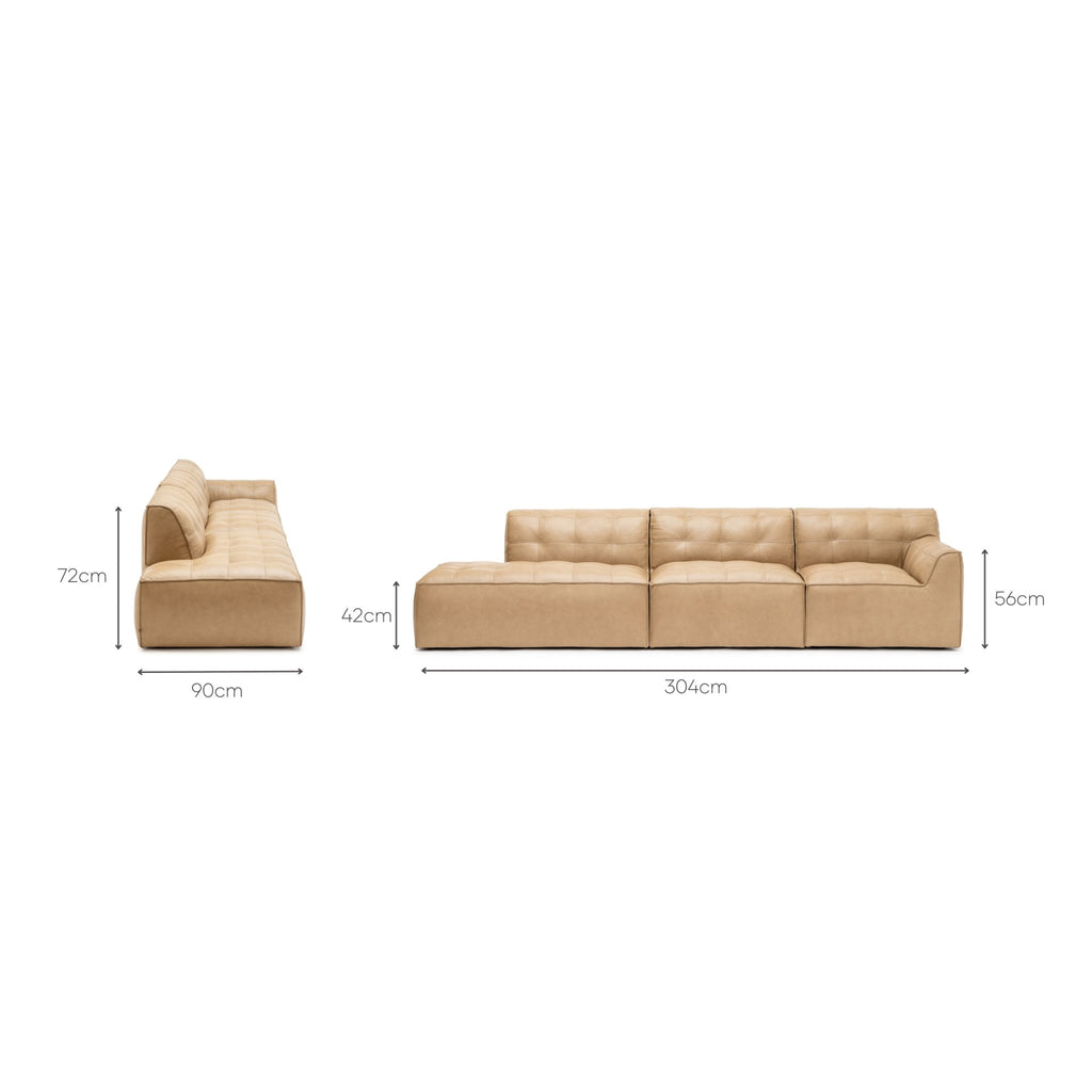 Muse Large Open End Sofa - Arena Leather - Loom Collection