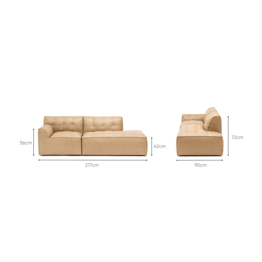 Muse Open End Sofa - Arena Leather - Loom Collection