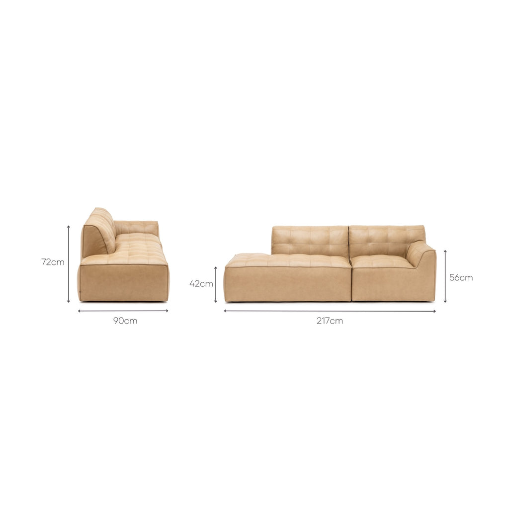 Muse Open End Sofa - Arena Leather - Loom Collection