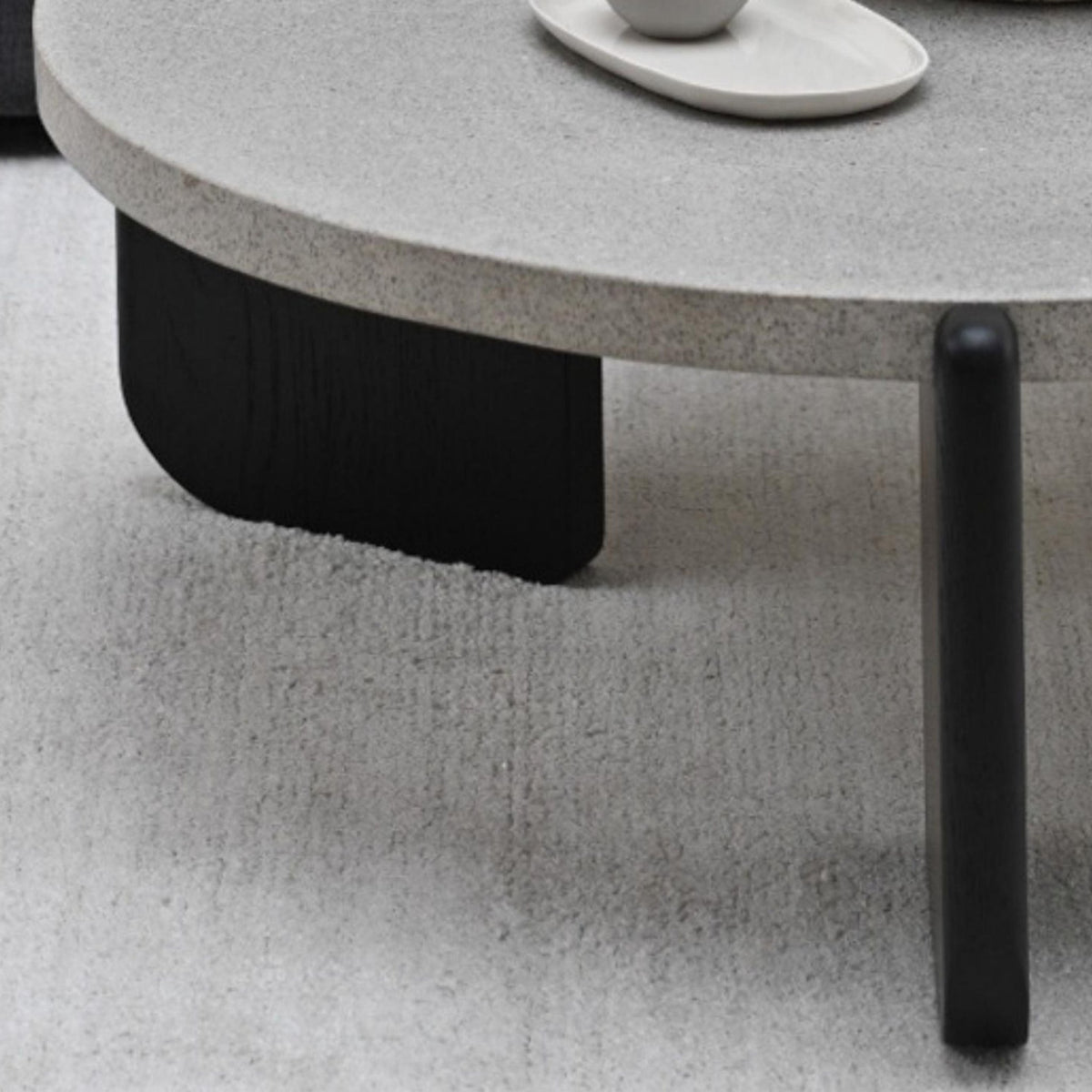 Native Coffee Table - Warm Cement & Black Oak - Coffee Tables Tolv Loom Collection Dubai