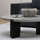 Native Coffee Table - Warm Cement & Black Oak - Coffee Tables Tolv Loom Collection Dubai