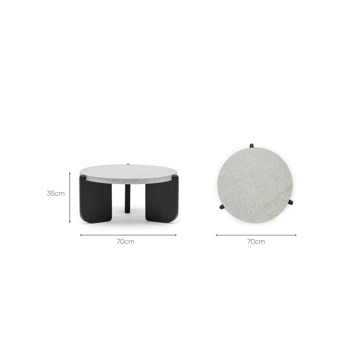 Native Coffee Table - Warm Cement & Black Oak - Coffee Tables Tolv Loom Collection Dubai