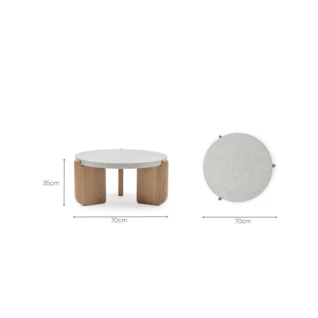 Native Coffee Table - Warm Cement & Light Oak - Coffee Tables Tolv Loom Collection Dubai