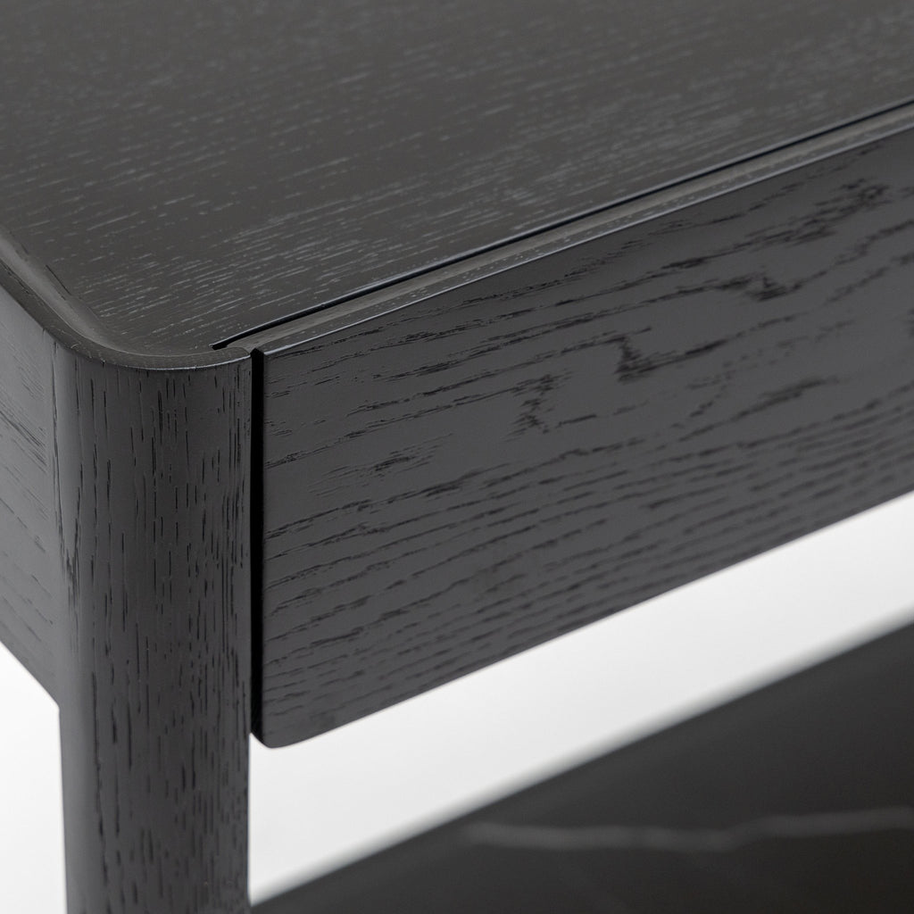 Nell Console - Black Oak & Nero Marquina - Loom Collection