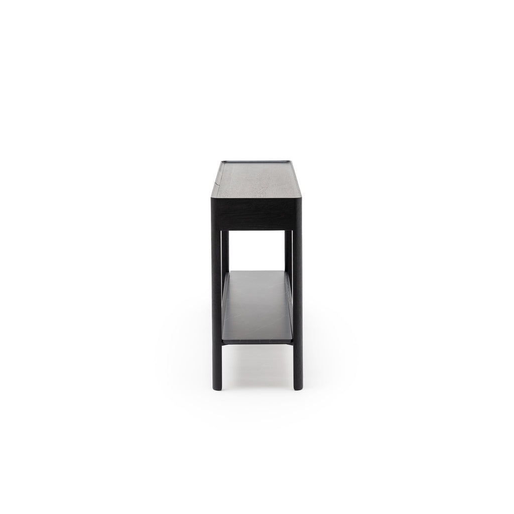 Nell Console - Black Oak & Nero Marquina - Loom Collection