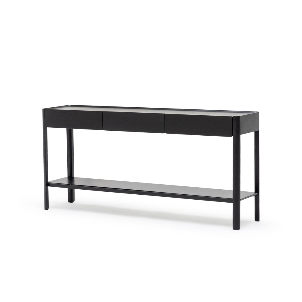 Nell Console - Black Oak & Nero Marquina - Loom Collection