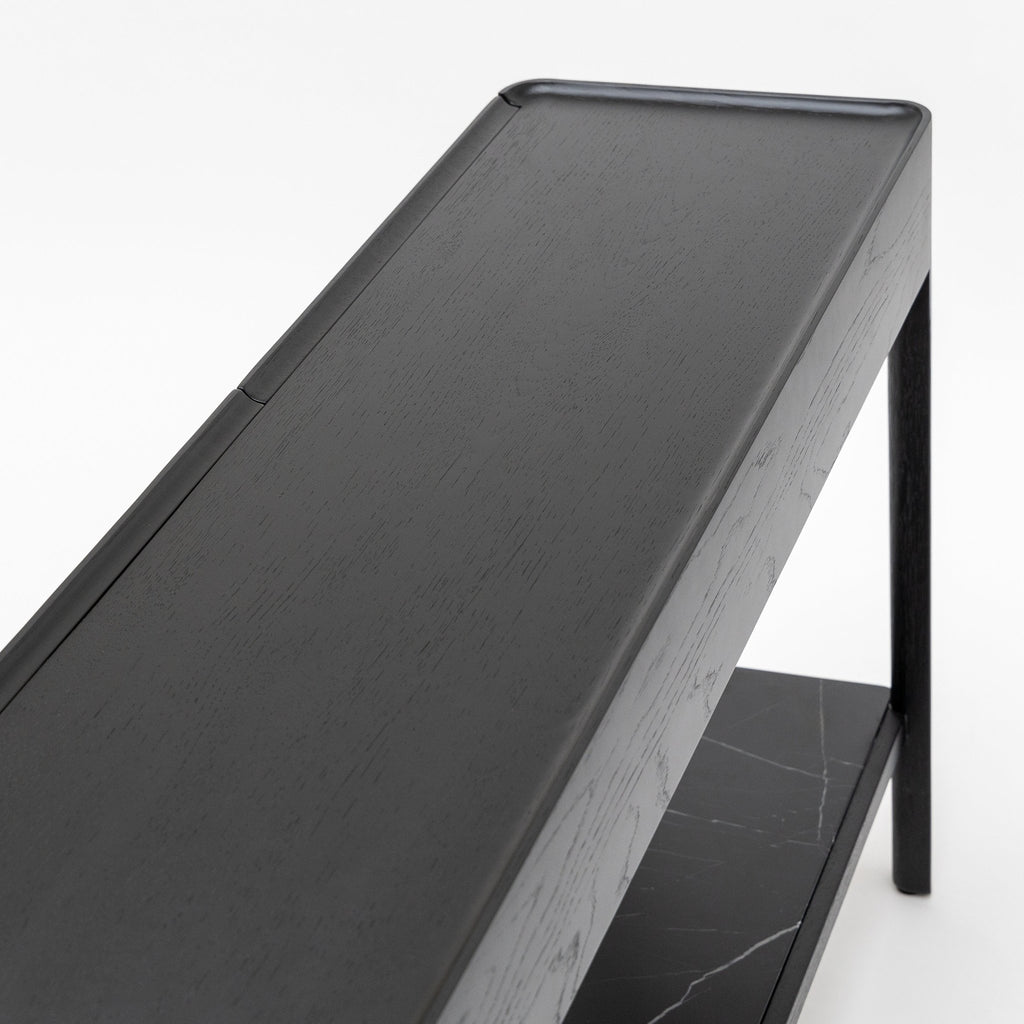 Nell Console - Black Oak & Nero Marquina - Loom Collection