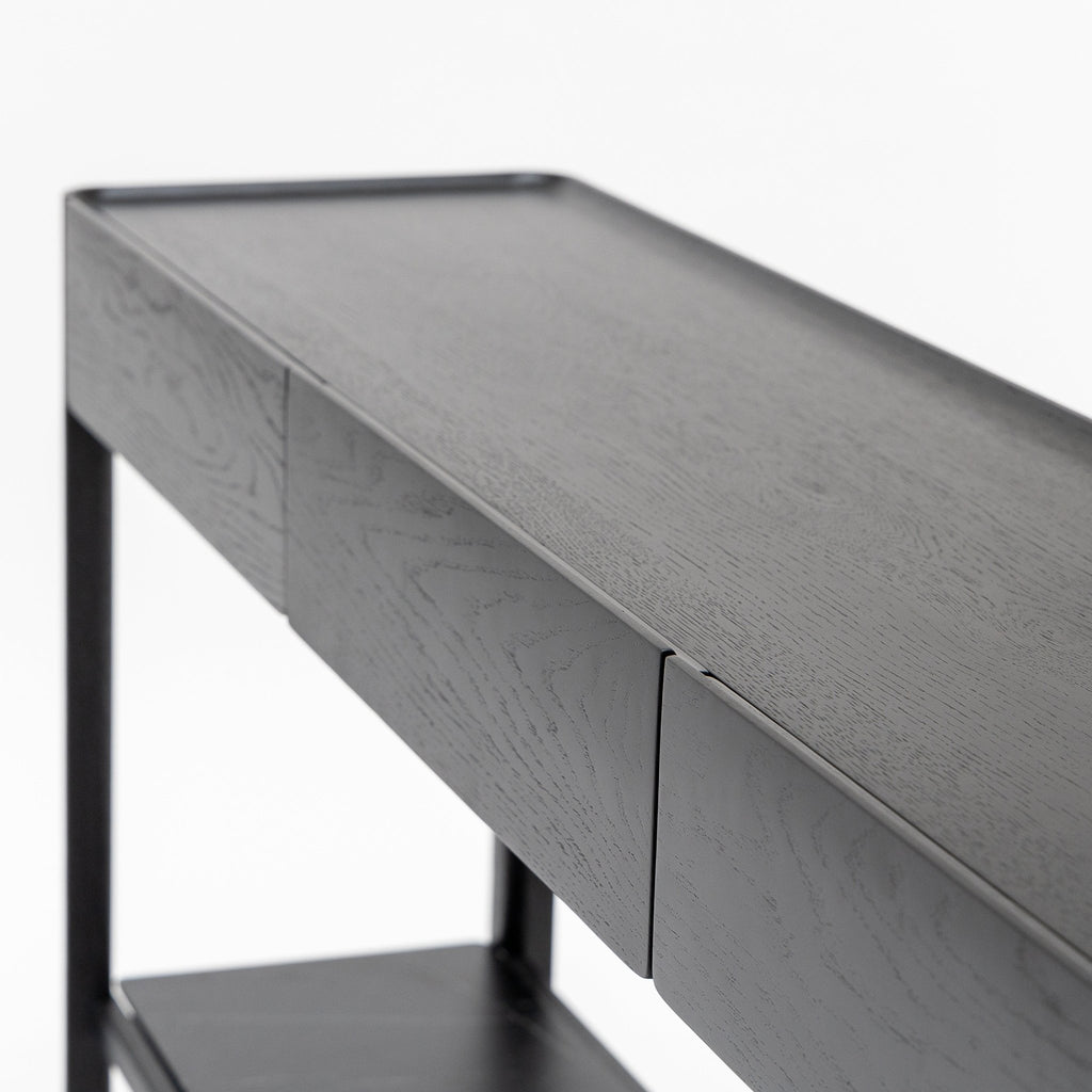 Nell Console - Black Oak & Nero Marquina - Loom Collection