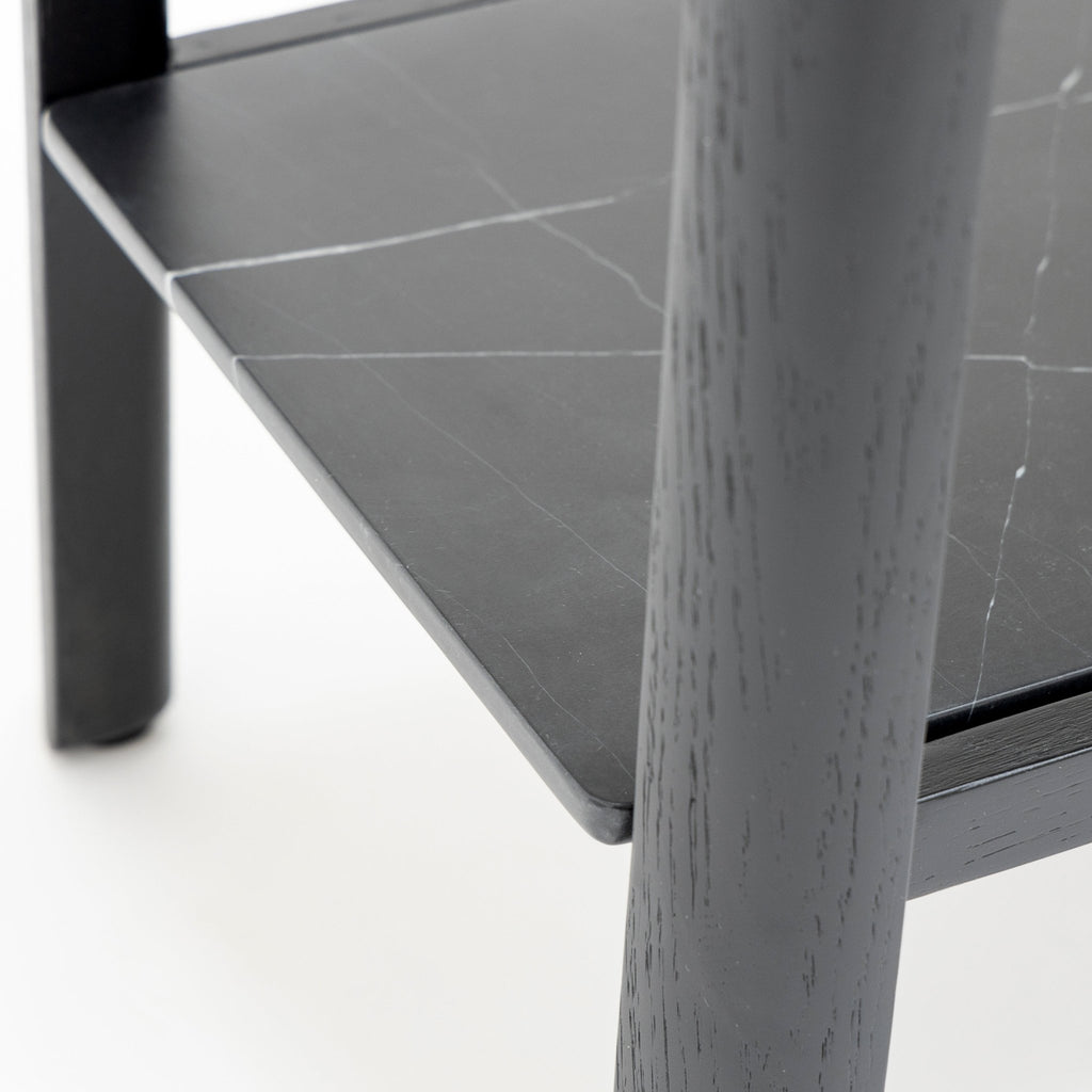 Nell Console - Black Oak & Nero Marquina - Loom Collection