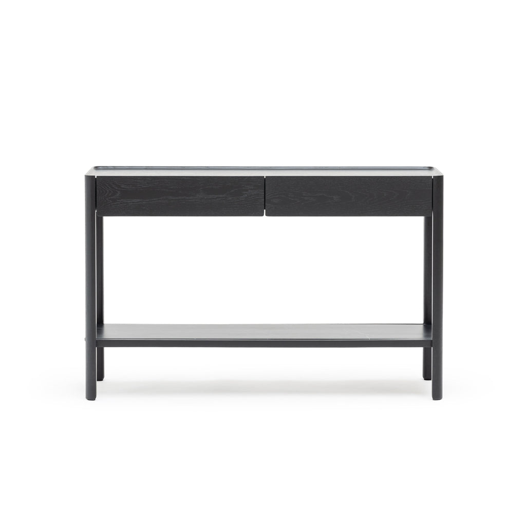 Nell Console - Black Oak & Nero Marquina - Loom Collection