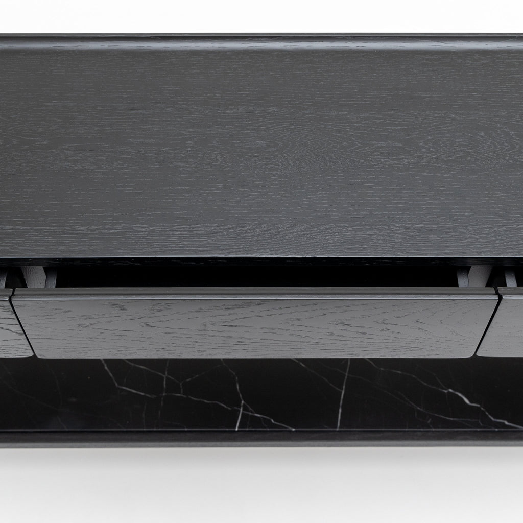 Nell Console - Black Oak & Nero Marquina - Loom Collection