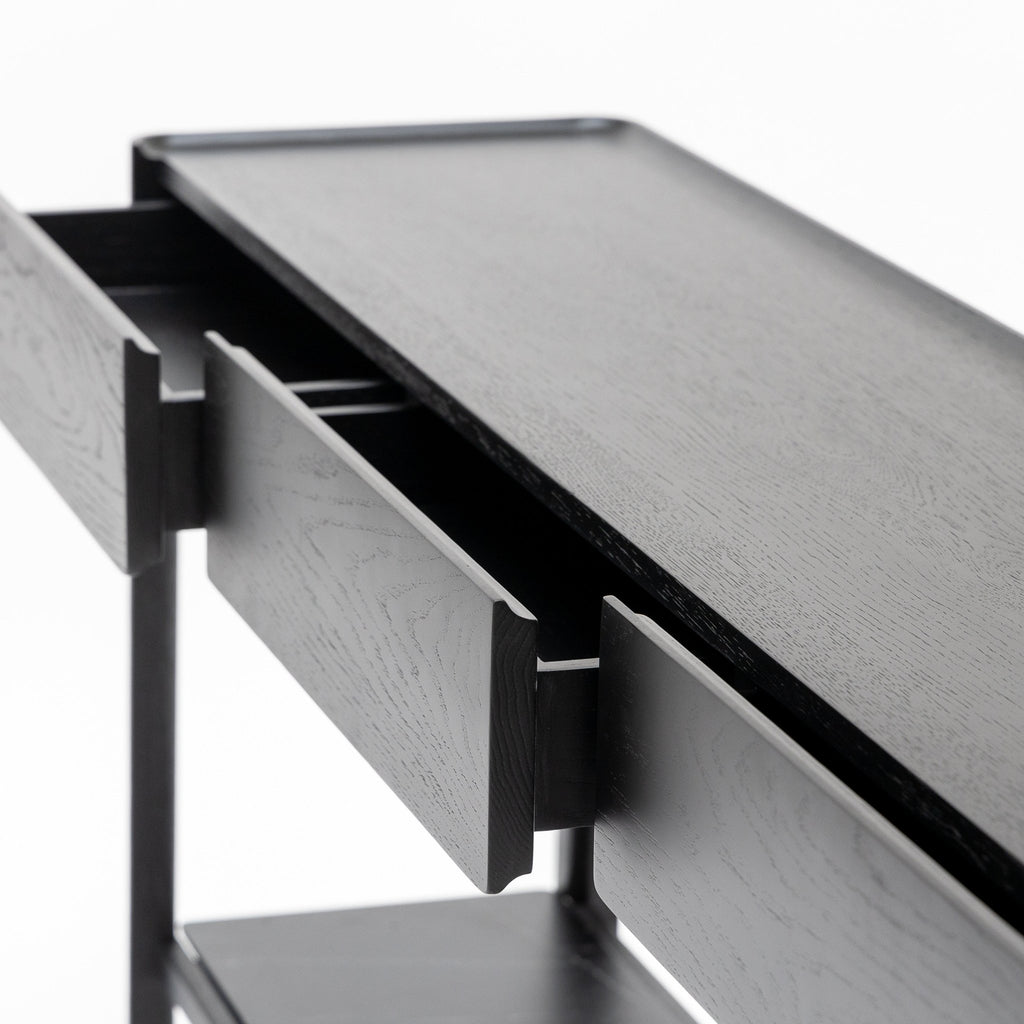 Nell Console - Black Oak & Nero Marquina - Loom Collection