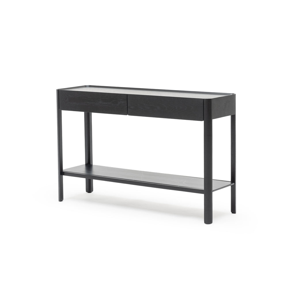 Nell Console - Black Oak & Nero Marquina - Loom Collection