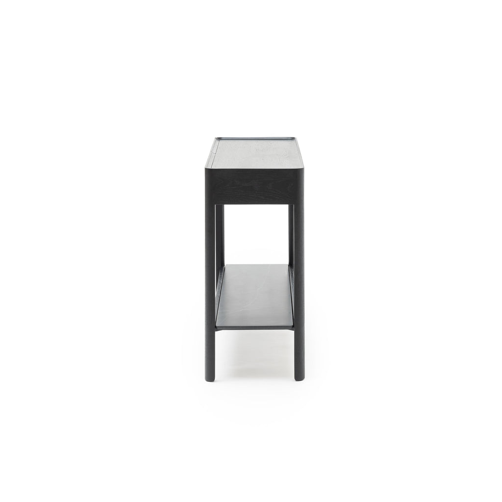 Nell Console - Black Oak & Nero Perlato - Loom Collection