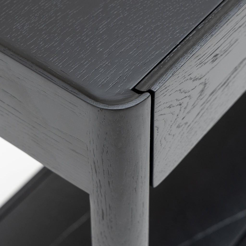 Nell Console - Black Oak & Nero Perlato - Loom Collection