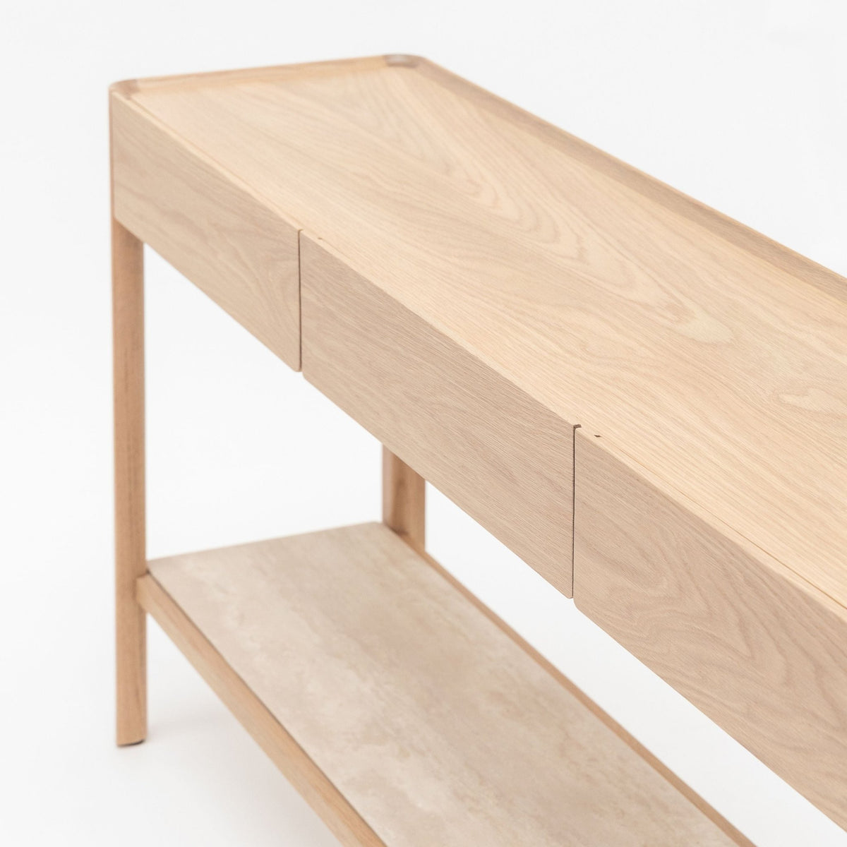 Nell Console - Blonde Oak & Travertine - Tolv Loom Collection Dubai
