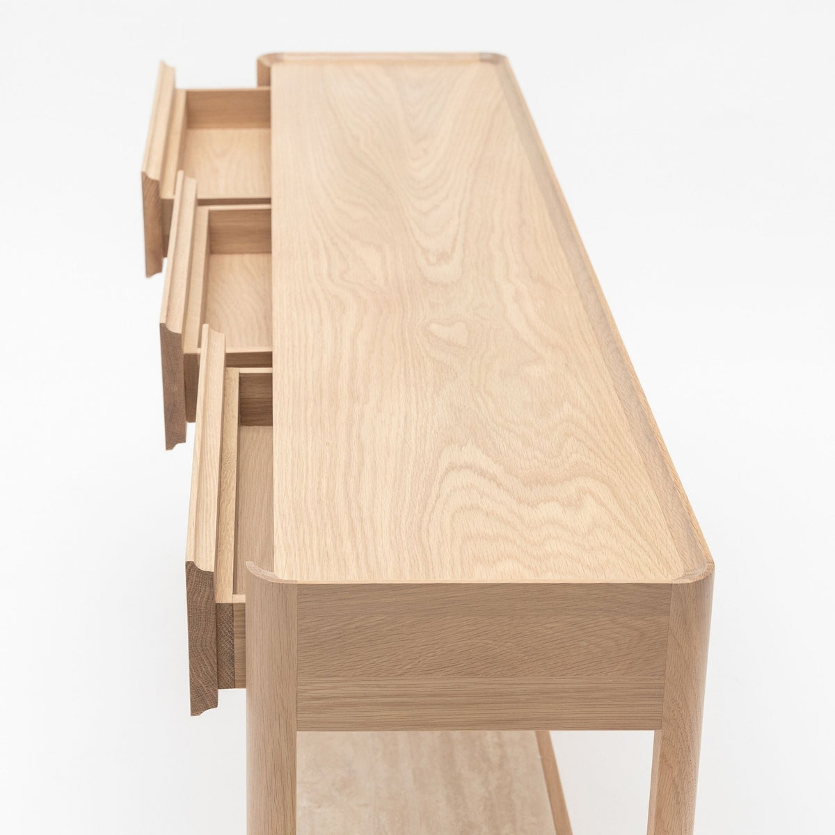 Nell Console - Blonde Oak & Travertine - Tolv Loom Collection Dubai