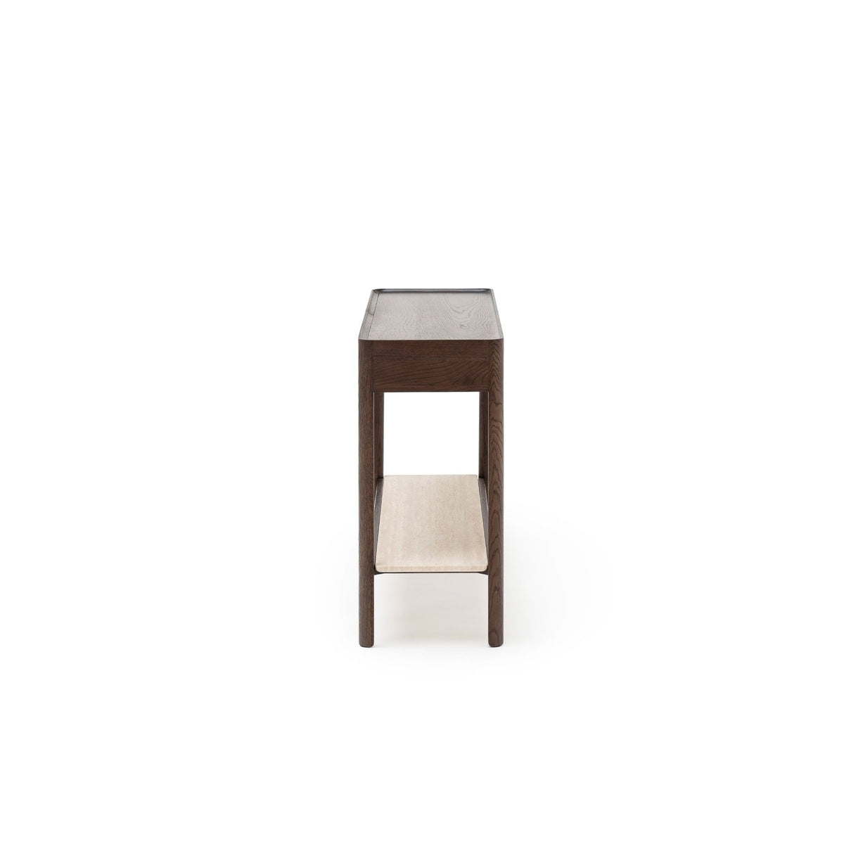 Nell Console - Espresso Oak & Travertine - Console Table with Storage Tolv Loom Collection Dubai