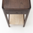 Nell Console - Espresso Oak & Travertine - Console Table with Storage Tolv Loom Collection Dubai