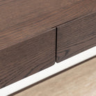 Nell Console - Espresso Oak & Travertine - Console Table with Storage Tolv Loom Collection Dubai