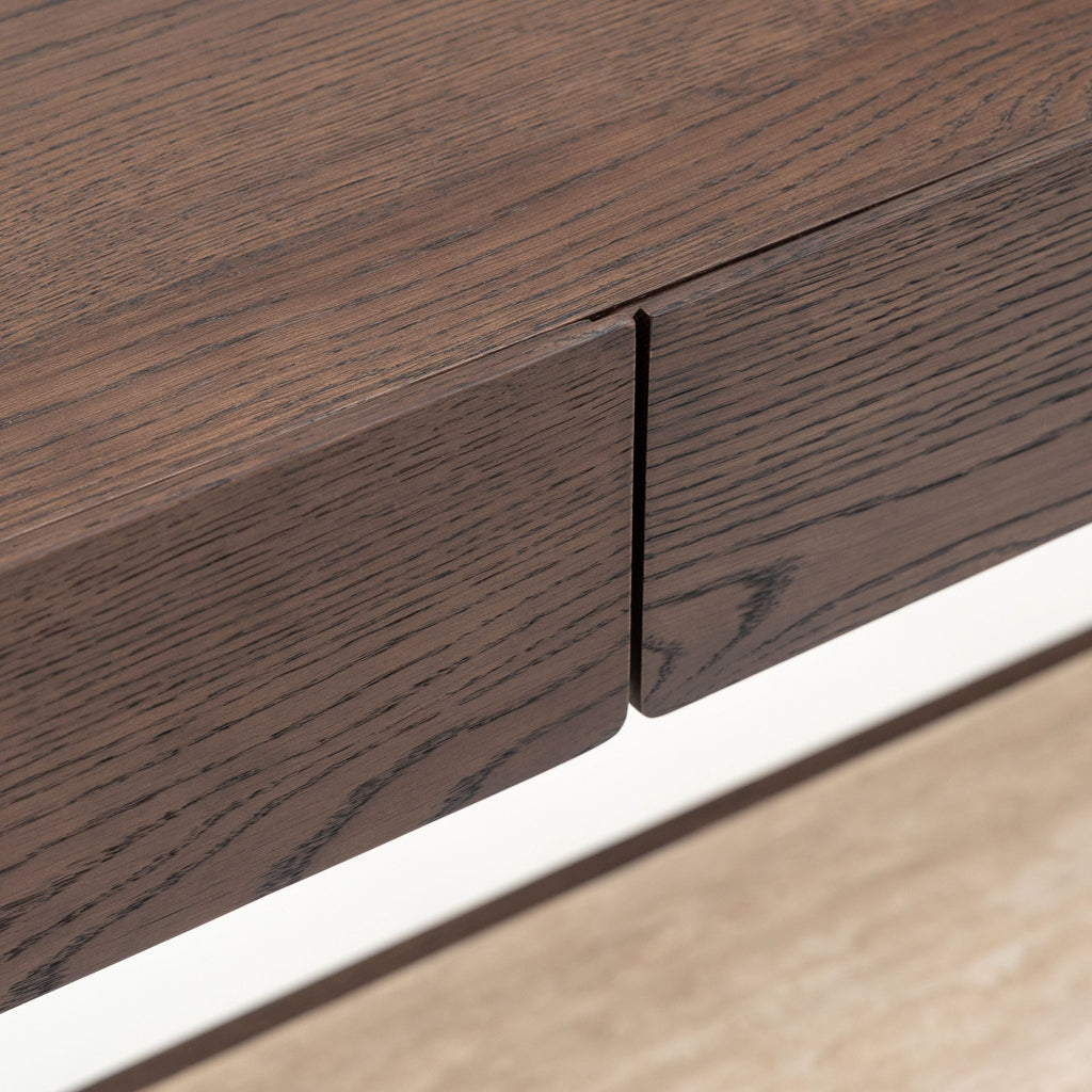 Nell Console - Espresso Oak & Travertine - Console Table with Storage Tolv Loom Collection Dubai