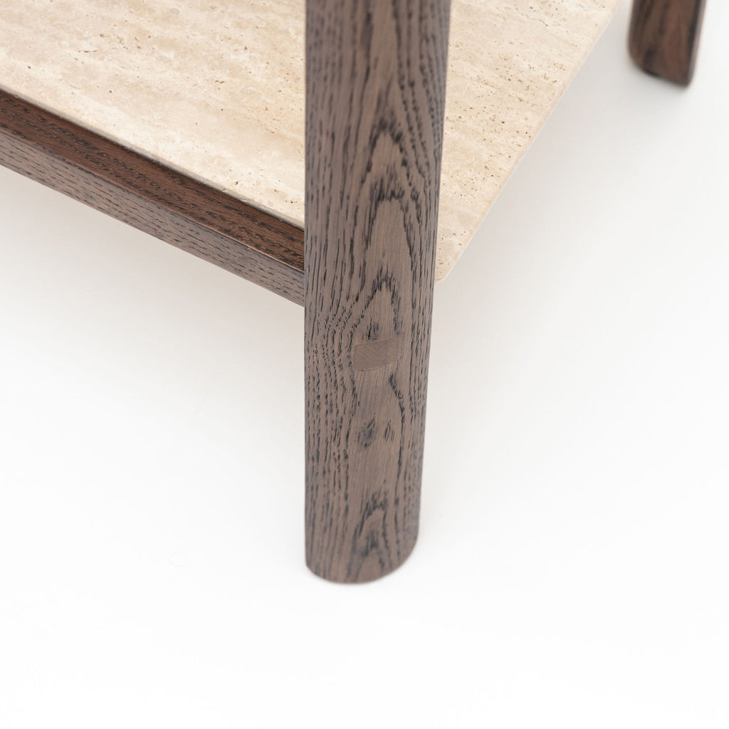 Nell Console - Espresso Oak & Travertine - Console Table with Storage Tolv Loom Collection Dubai