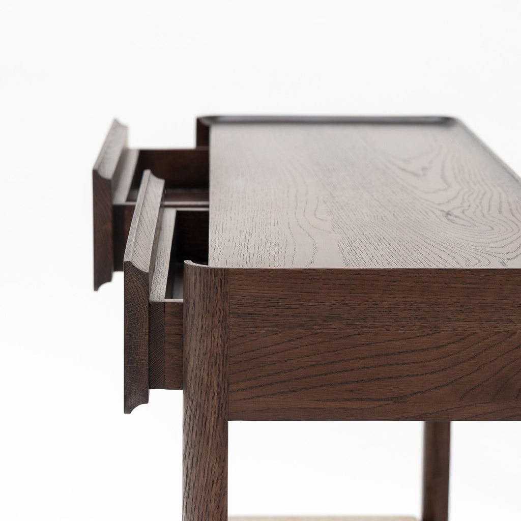 Nell Console - Espresso Oak & Travertine - Console Table with Storage Tolv Loom Collection Dubai