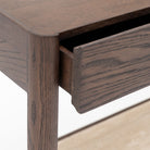Nell Console - Espresso Oak & Travertine - Console Table with Storage Tolv Loom Collection Dubai